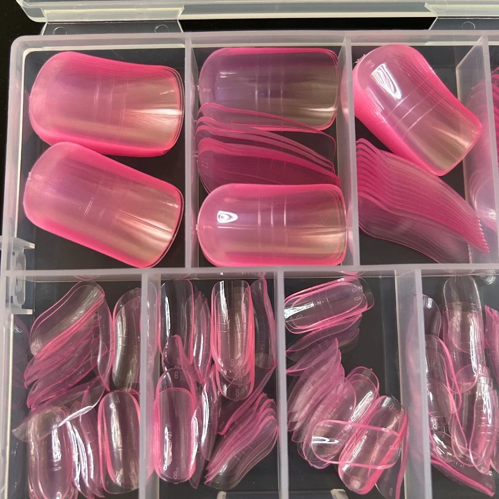 Pink Poly Gel Toe Nail Forms 300 Piece Set